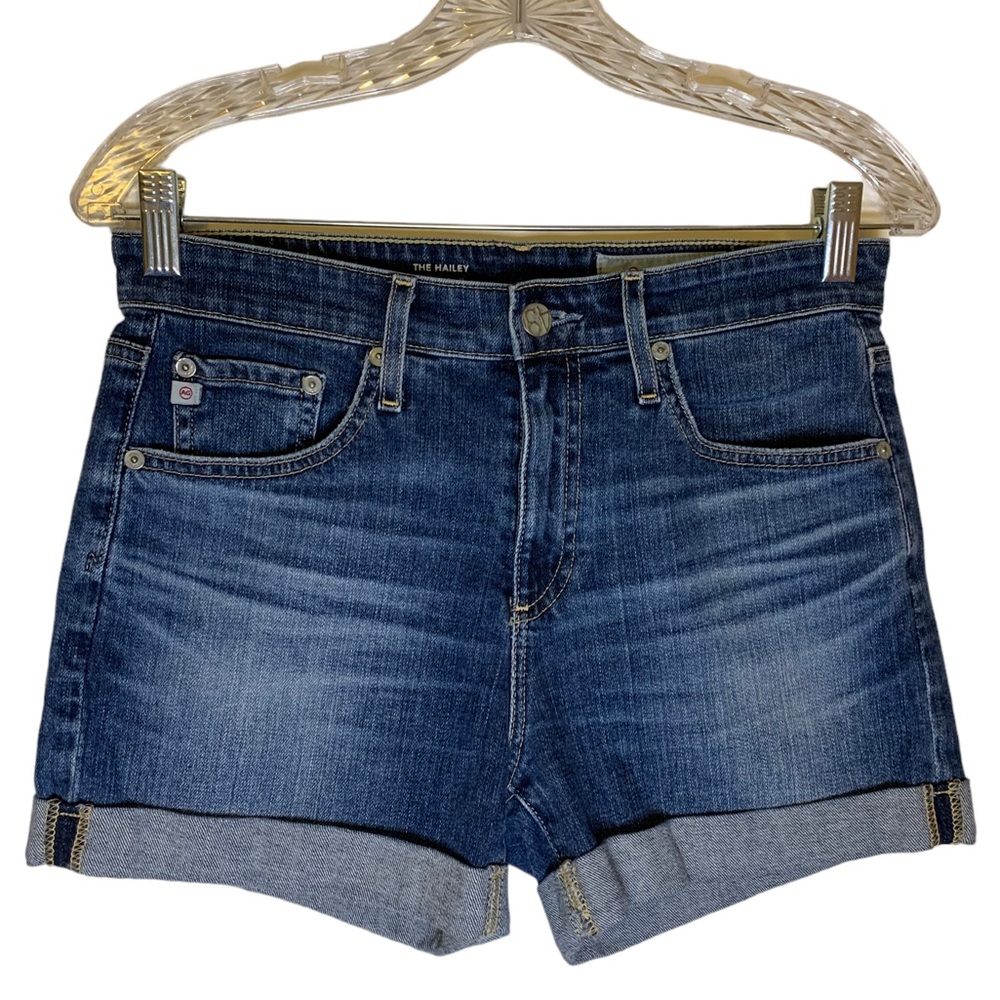 AG Adriano Goldschmied The Hailey Dark Blue Denim Jean Shorts